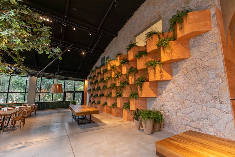 Pizzana cozy restaurant dining room interior in Los Angeles