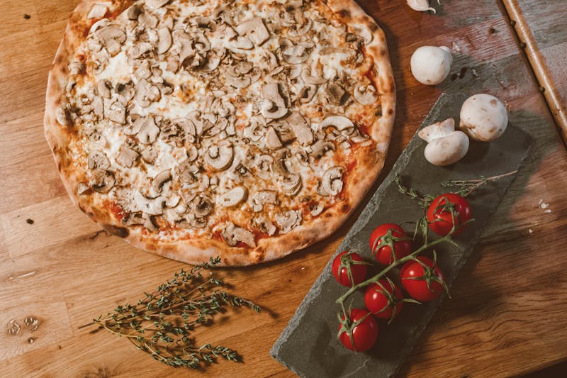 Fresh artisan pizza toppings at Pizzana